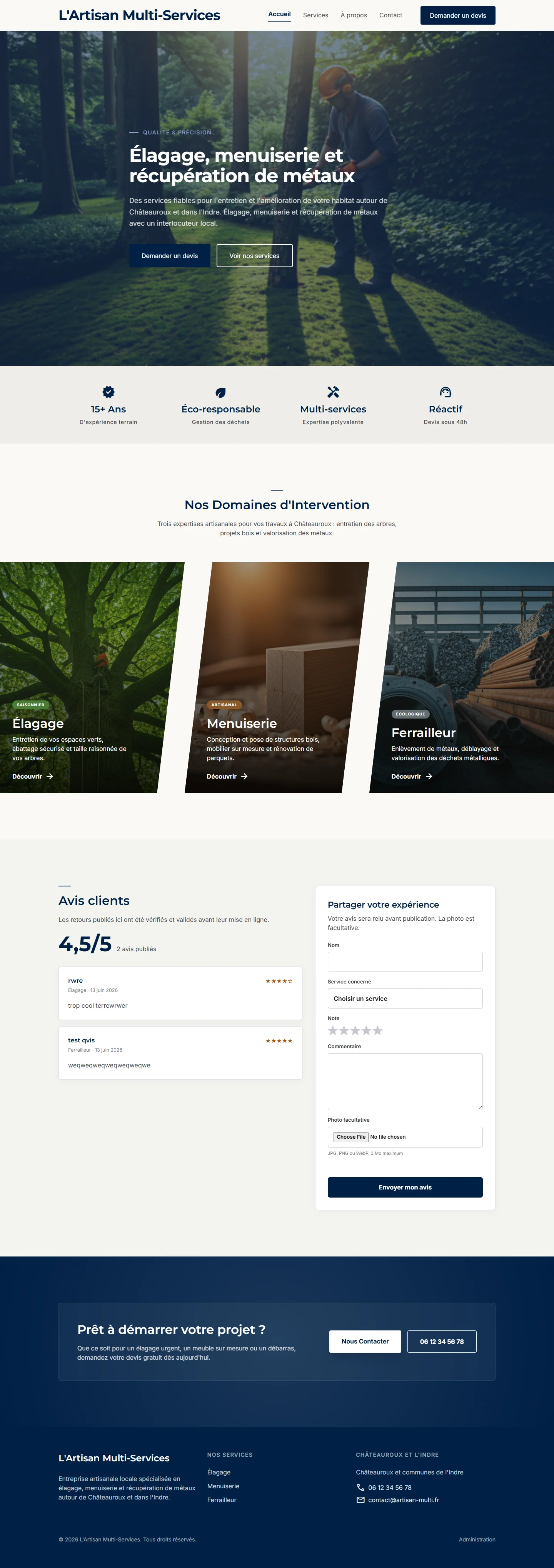 Capture intégrale du site L' Arisan Multi-services