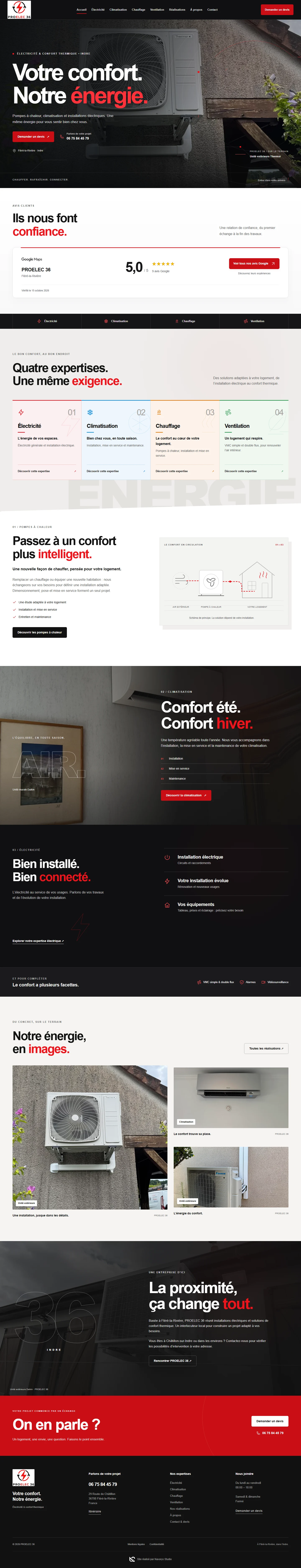 Capture intégrale du site PROELEC 36