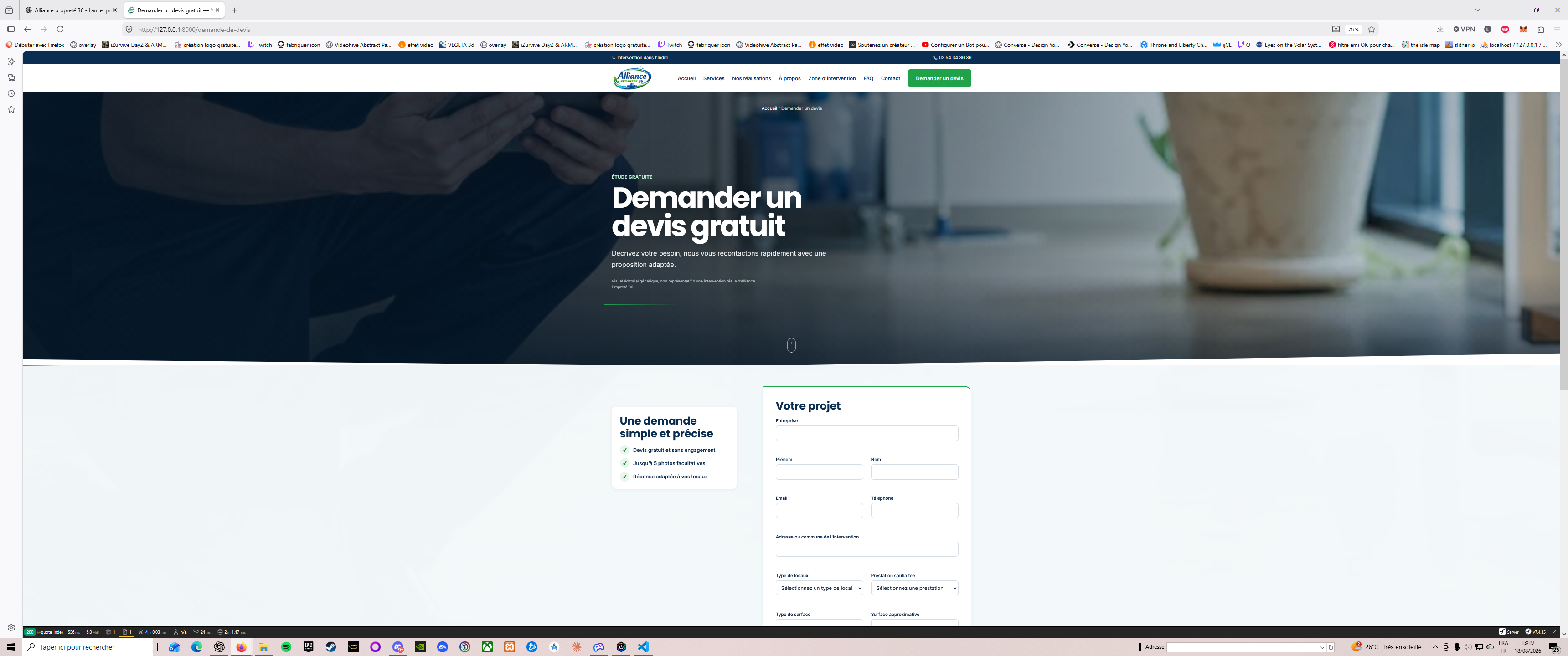 formulaire de devis
